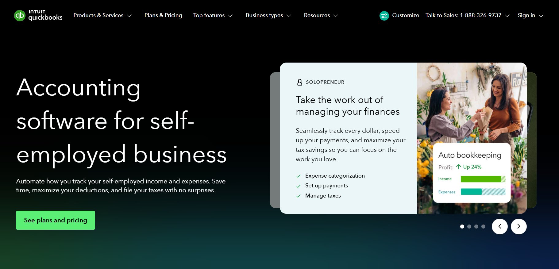 QuickBooks Self-Employed homepage