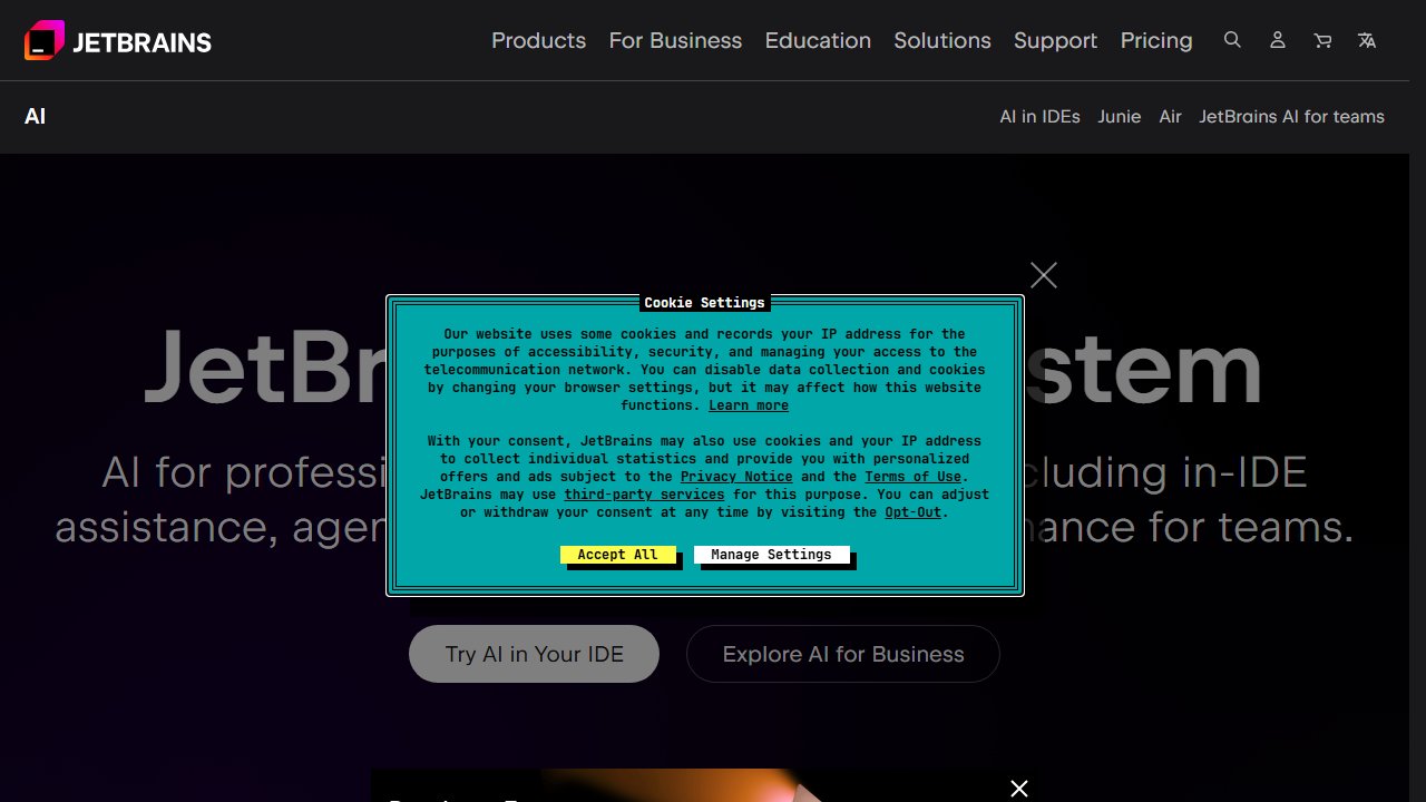 JetBrains AI Assistant homepage