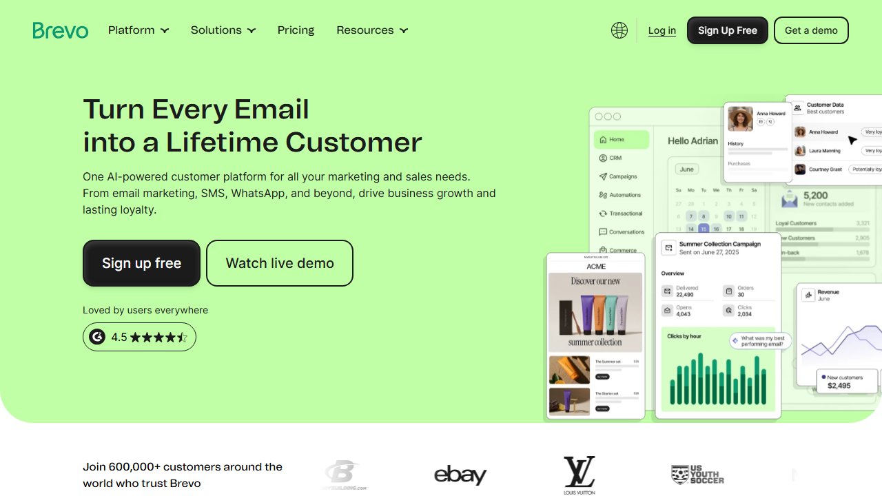 Brevo homepage