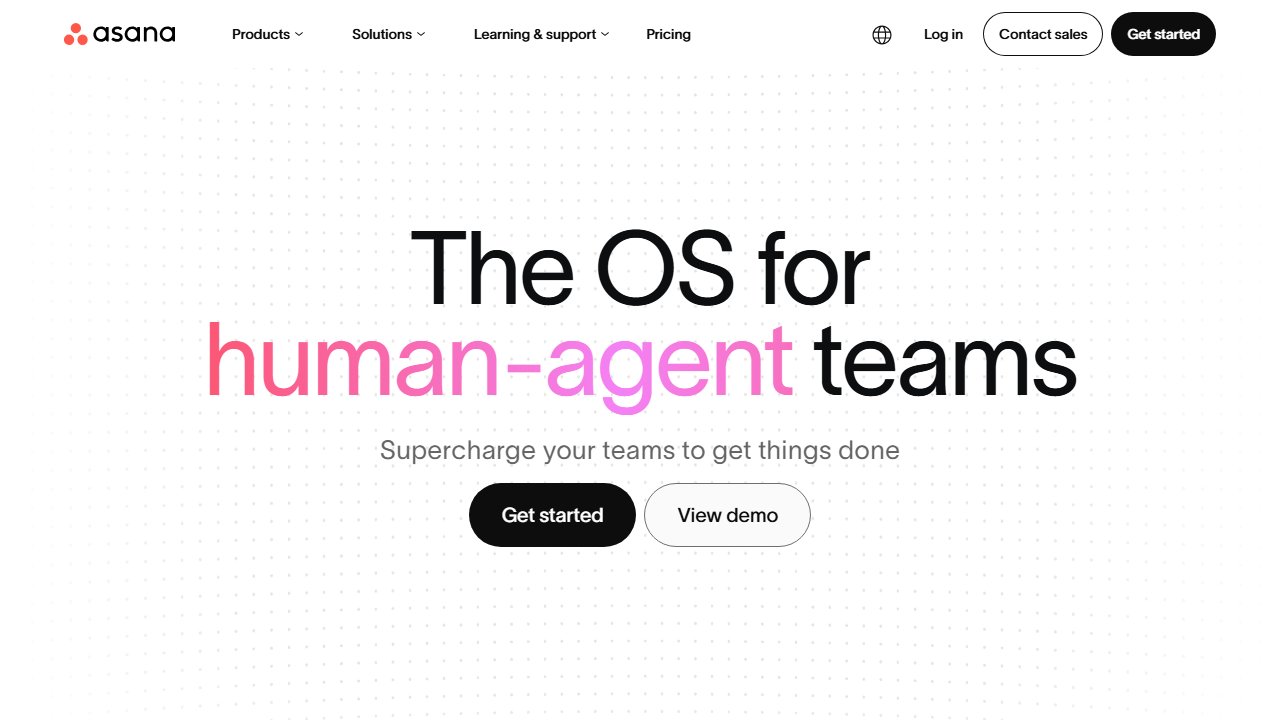 Asana homepage