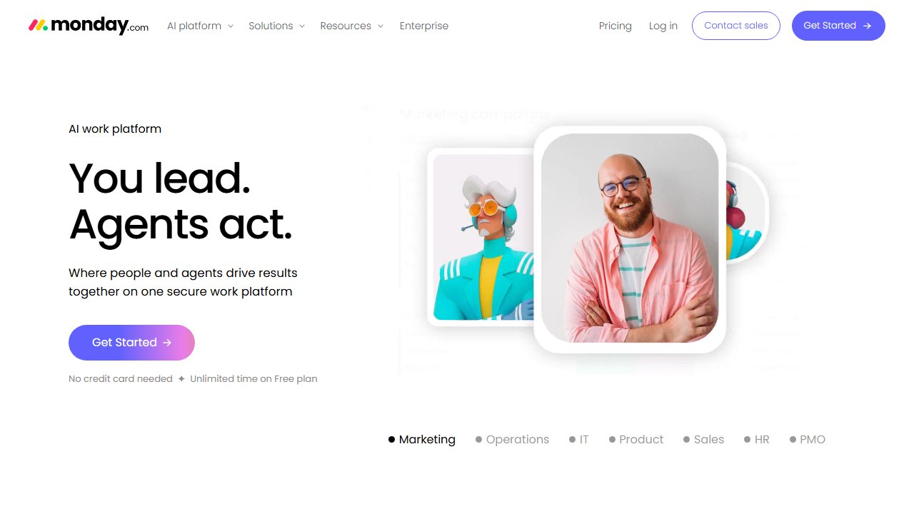 Monday.com homepage