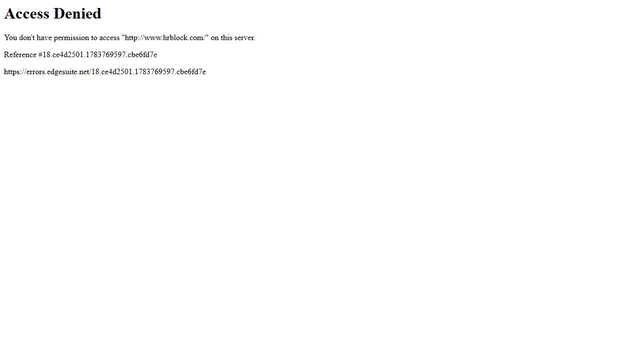 H&R Block homepage