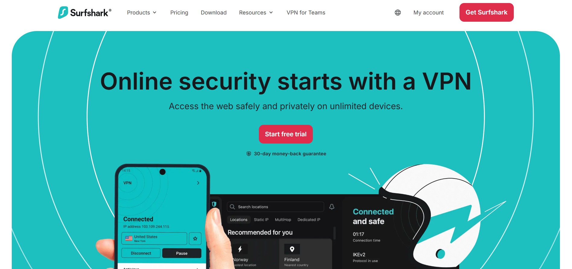 Surfshark homepage