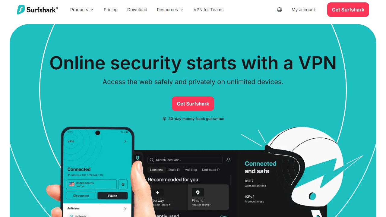Surfshark homepage