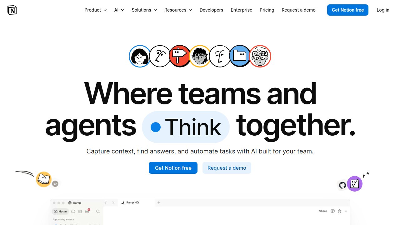 Notion homepage
