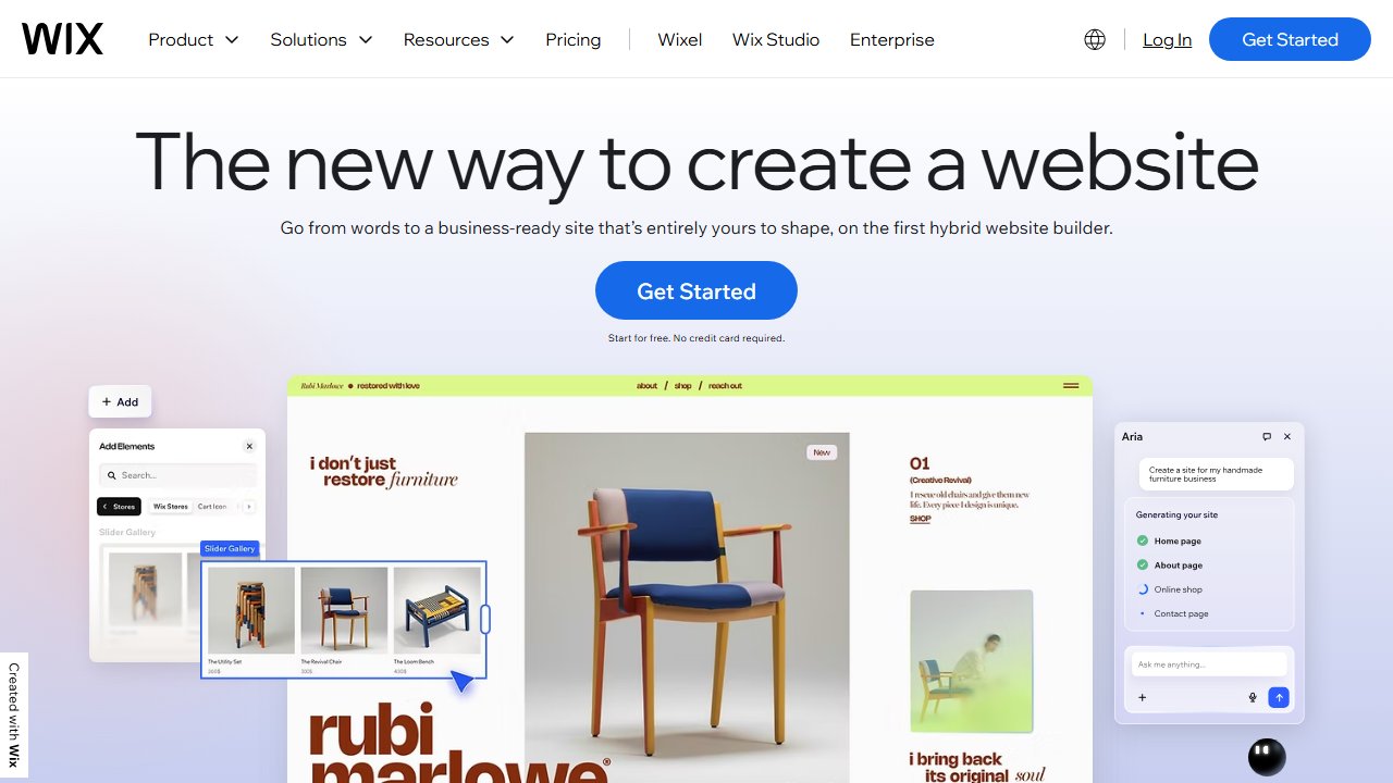Wix homepage