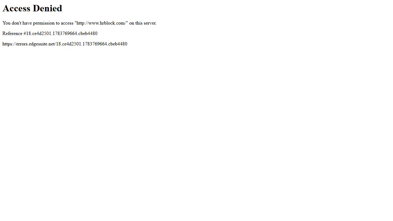H&R Block homepage