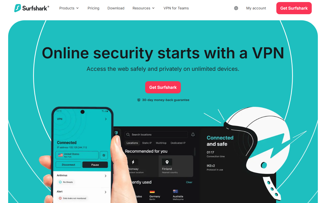 Surfshark homepage